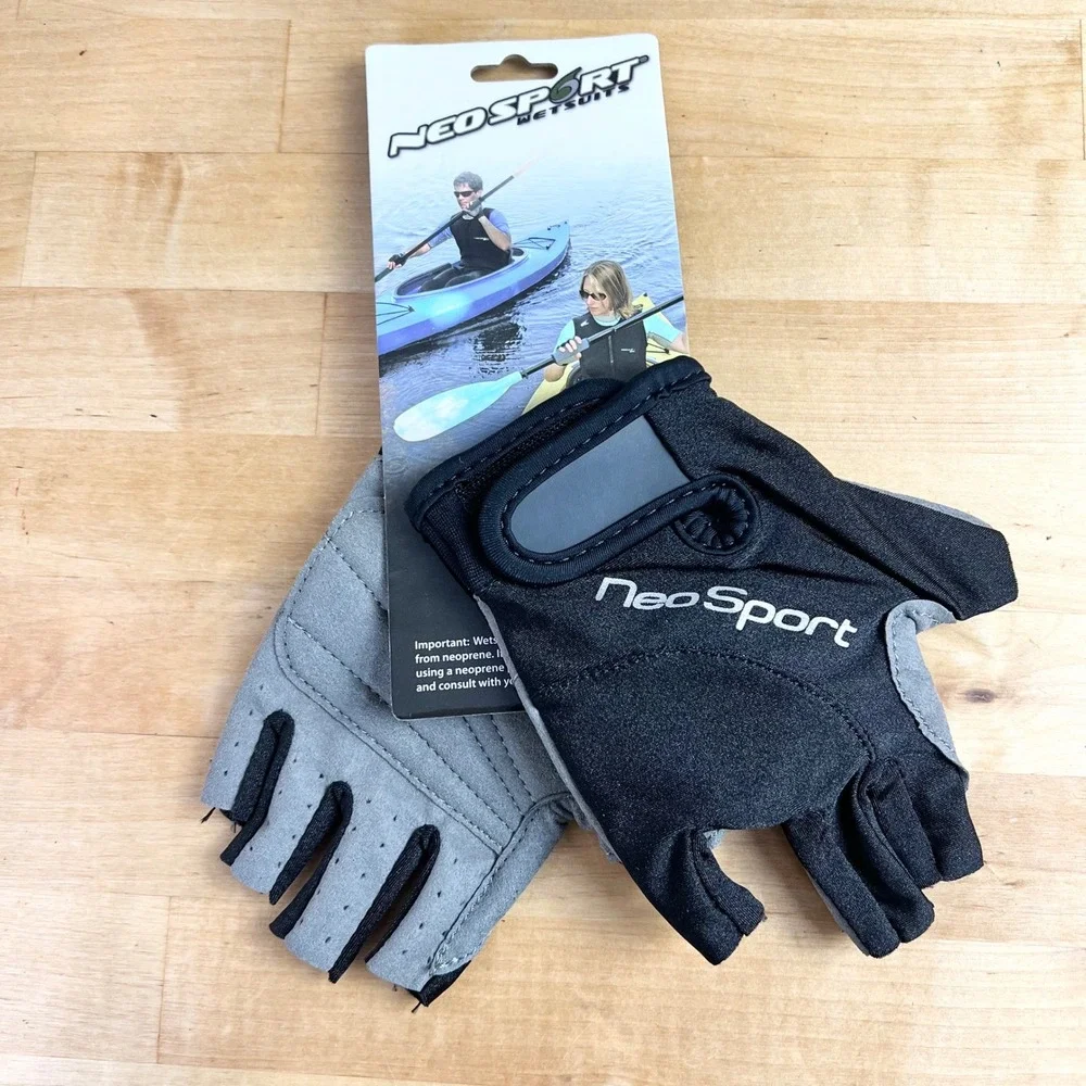 NeoSport Wetsuits 3/4 Finger Glove SG15V Unisex Size Small Black Gray New Kayak